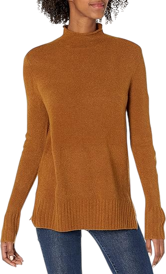 Women's Mid-Gauge Stretch Funnel Neck Sweater by Goodthreads clothing