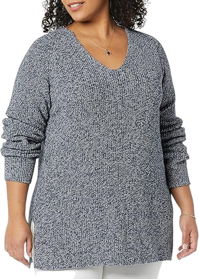 Women's Cotton Shaker Stitch Deep V-Neck Sweater by Goodthreads clothing